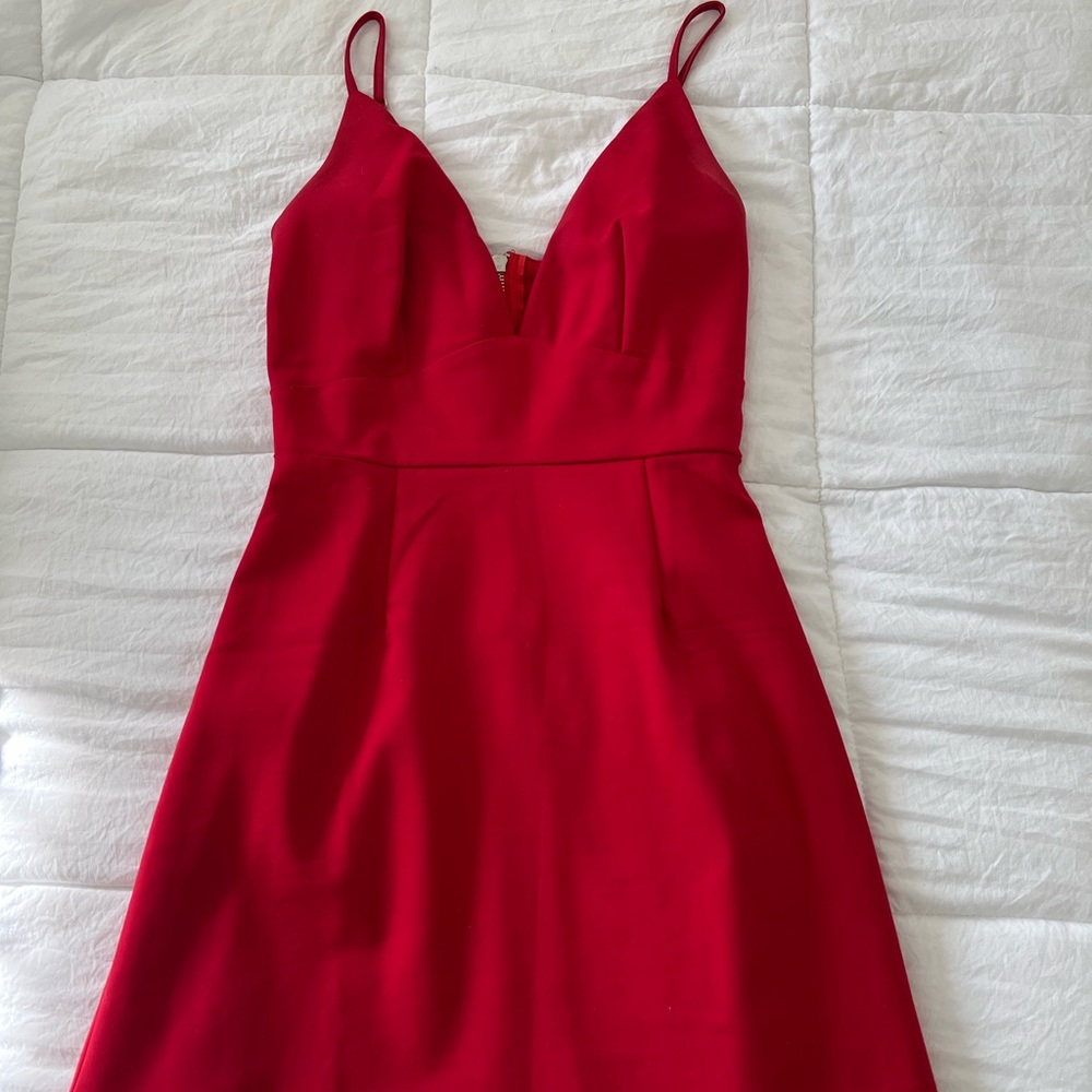 XS White Fox red zip up mini dress